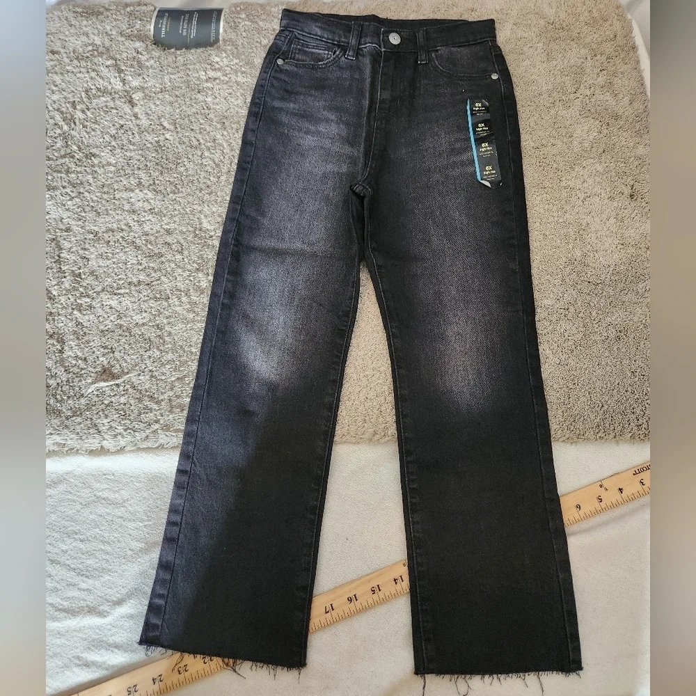 Art Class Girls's 6X Black Pants with Raw Hem